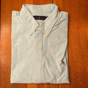 Ralph Lauren long sleeve button up in aqua size XXL